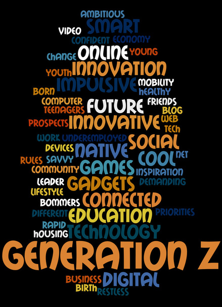 Generazione Z, concetto di word cloud 9
 - Foto, immagini
