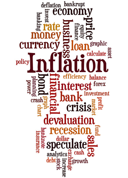 Inflation, word cloud concept 3 - Photo, Image