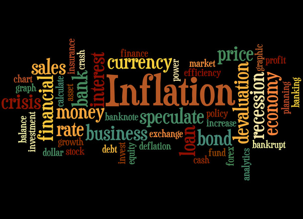 Inflation, word cloud concept 5 - Photo, Image