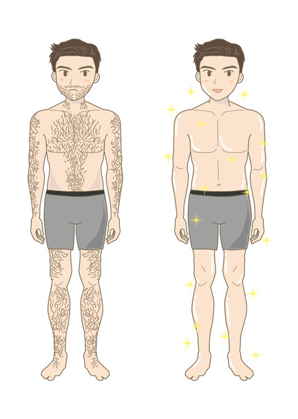 Men's Beauty depilation (whole bodyA) - Vector, Image