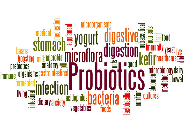 Probiotyki, słowo cloud koncepcja - Zdjęcie, obraz