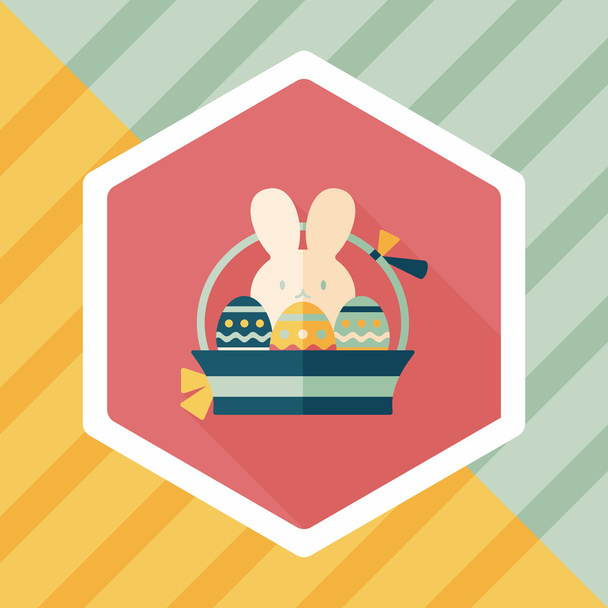 easter bunny flat icon with long shadow,eps10 - Вектор,изображение