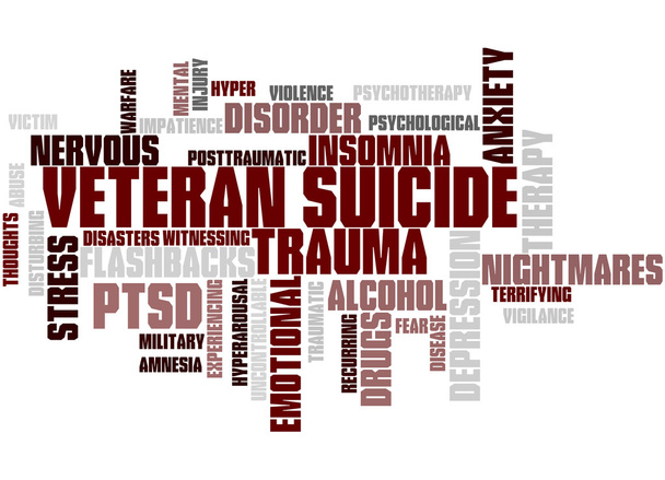 Veterano Suicídio, conceito de nuvem de palavras 4
 - Foto, Imagem
