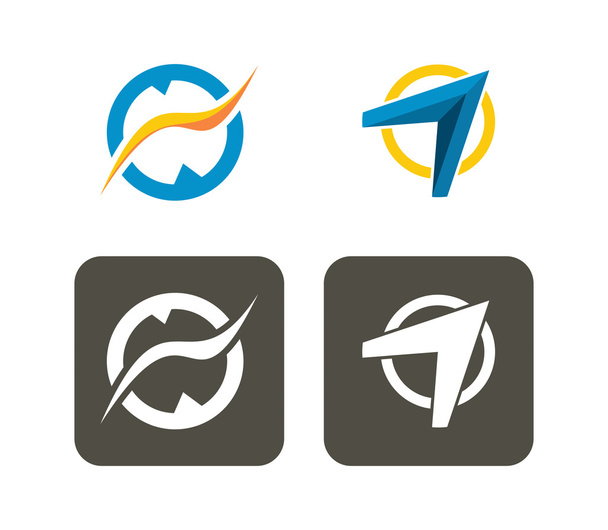 icons with elements and arrows - Vetor, Imagem