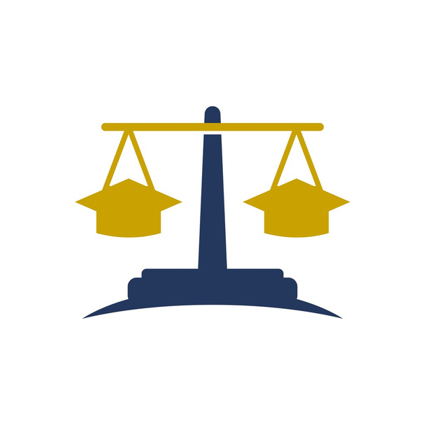 Law balance symbol justice scales icon on stylish - Vector, Image