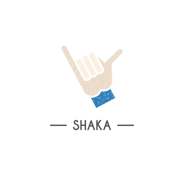 Plantilla de logotipo de estilo plano con emblemas shaka
. - Vector, Imagen