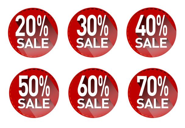 A set of stickers with discounts.Vector - Vector, afbeelding