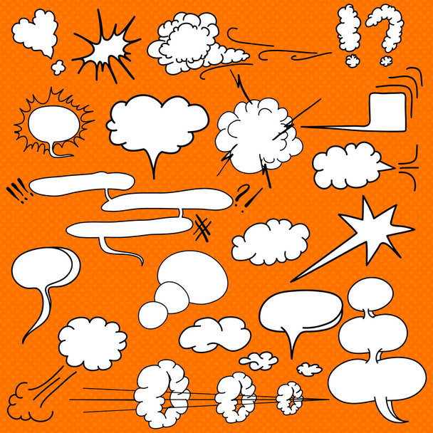 Κωμικό κείμενο σύννεφα στο pop στυλ art, σύνολο, χέρι διανυσματικά άρρωστος - Διάνυσμα, εικόνα