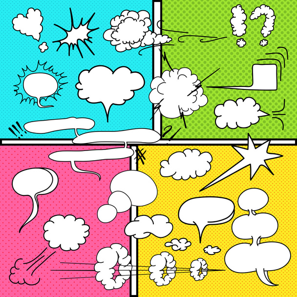 Nubes de texto cómico en estilo pop art, conjunto, dibujado a mano, vector de mal
 - Vector, imagen