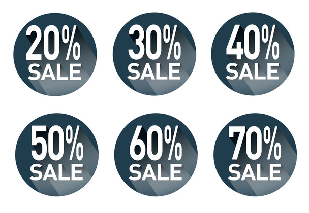 A set of stickers with discounts.Vector - Διάνυσμα, εικόνα