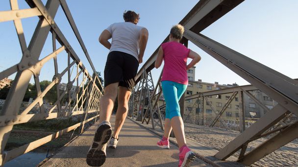 healthy mature couple jogging - Zdjęcie, obraz