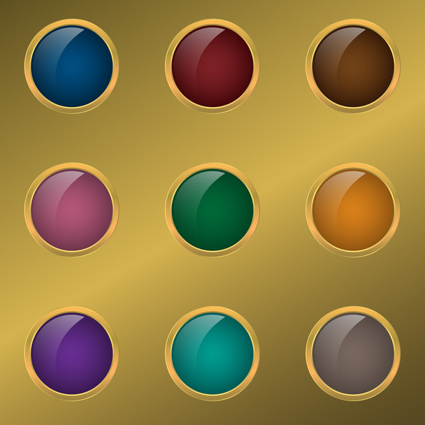 Colored button set - Vector, Image