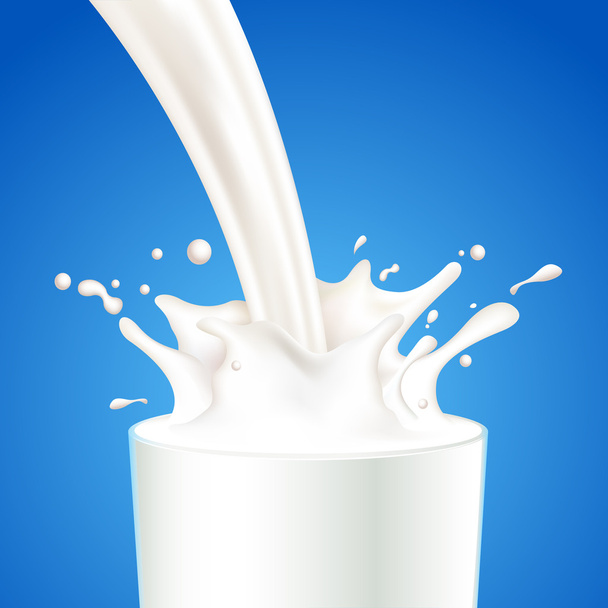 Milk Splash in Glass - Vector, Image