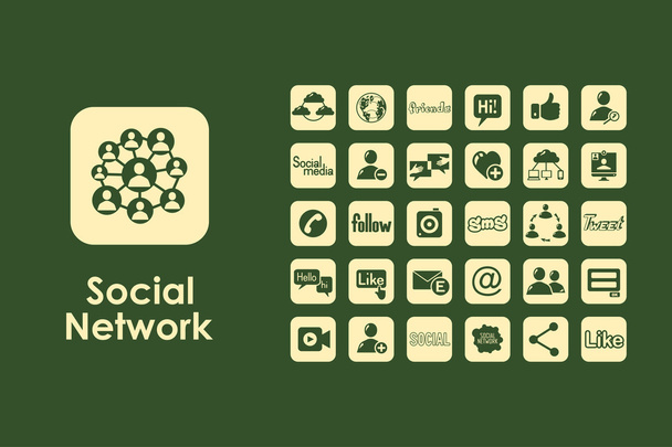 Conjunto de ícones simples de rede social
 - Vetor, Imagem