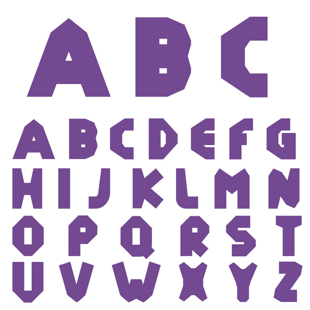Фиолетовый креативный алфавит
 - Вектор,изображение