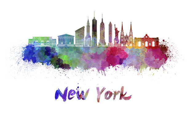 Nova Iorque skyline em aquarela
 - Foto, Imagem