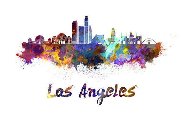 skyline de Los Ángeles en acuarela
 - Foto, imagen