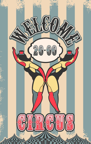 cartel retro circo
 - Vector, Imagen