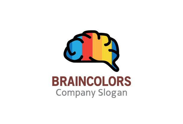 Gehirn Farben Logo   - Vektor, Bild