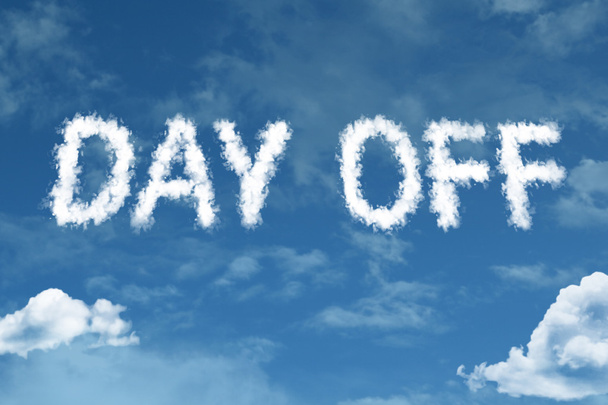 Day Off chmura słowa z nieba - Zdjęcie, obraz