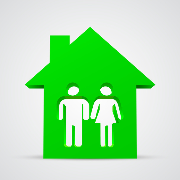Family icon and house. Vector illustration - Vector, Image