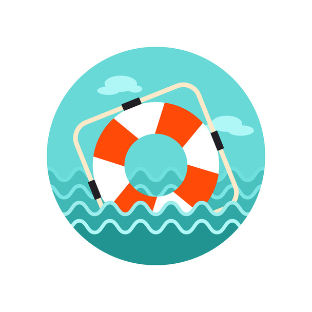 救命浮環のアイコン。夏。海洋 - ベクター画像