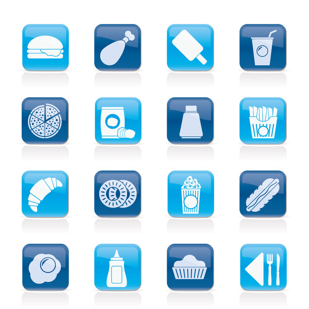 Fast food and drink icons - Διάνυσμα, εικόνα