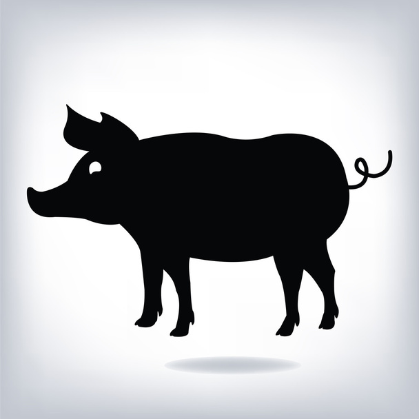 Silhouette of pig isolated on white background. pig Icon. pig icon web. pig Icon Flat. pig Icon design. - ベクター画像