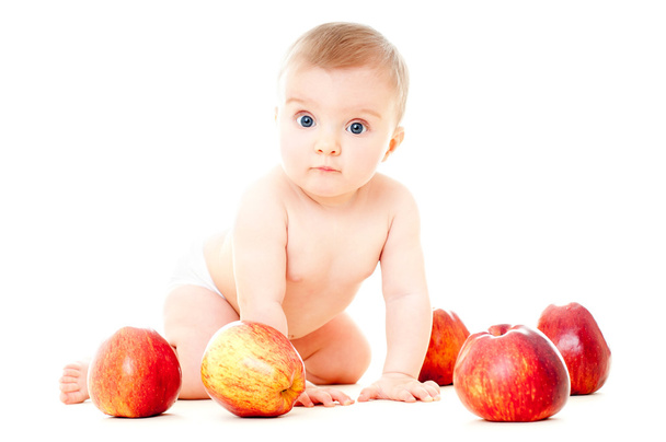 Cute baby with fruit - Foto, Imagen