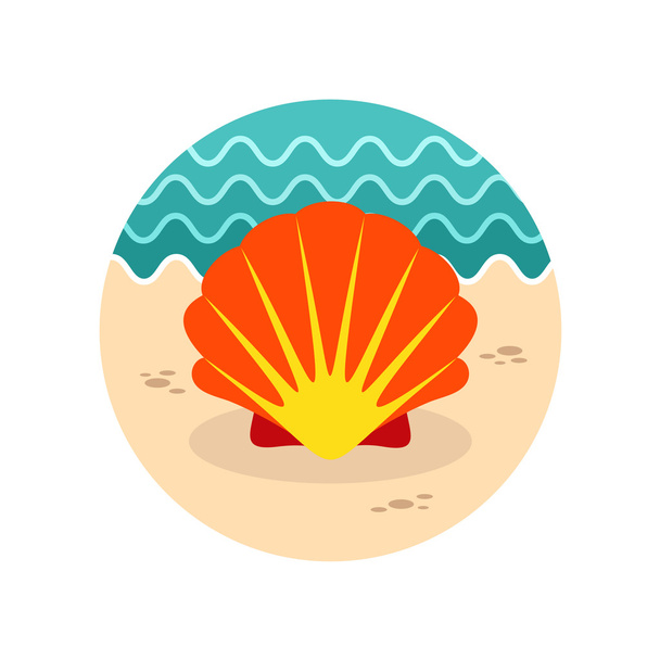 Seashell icon. Summer. Vacation - Вектор, зображення