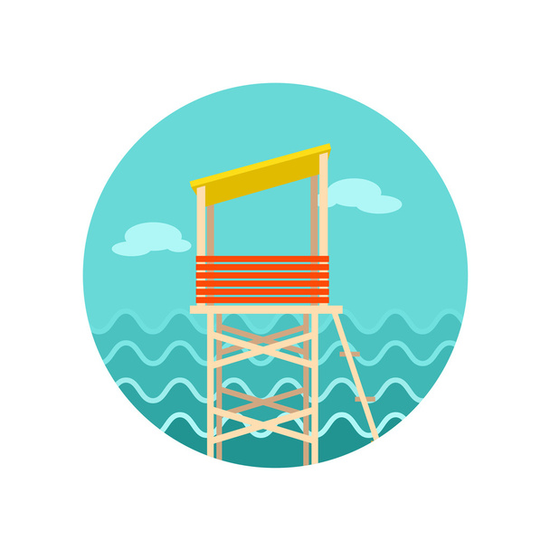 Lifeguard tower icon. Summer. Vacation - Vector, afbeelding