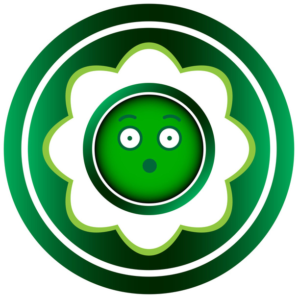 Icono verde persona sorprendida
 - Vector, imagen