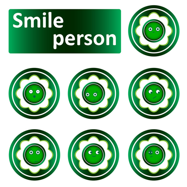 Πράσινο εικονίδιο πρόσωπο clipart - Διάνυσμα, εικόνα