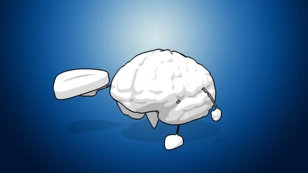 Zabawna kreskówka mózg - Materiał filmowy, wideo