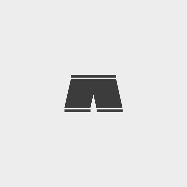 Icono de pantalones cortos en un diseño plano en color negro. Ilustración vectorial eps10
 - Vector, Imagen