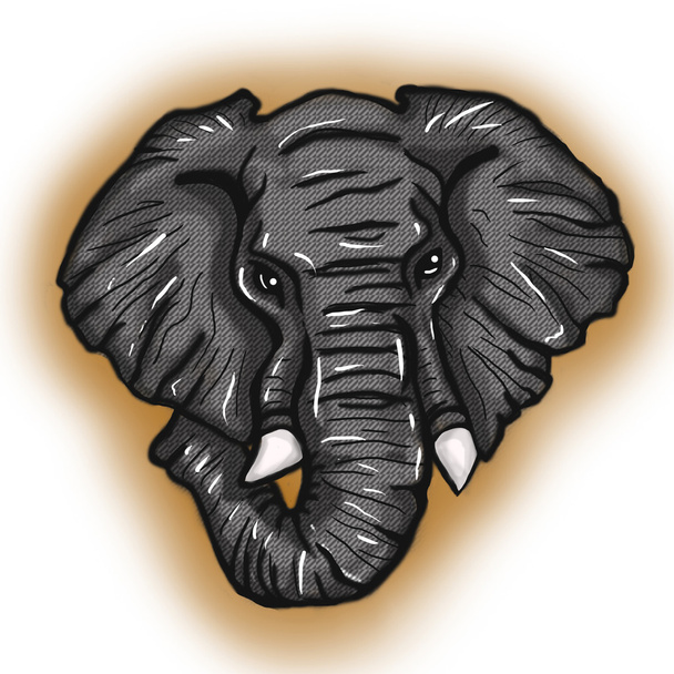african Elephant stylized illustration portrait - Φωτογραφία, εικόνα