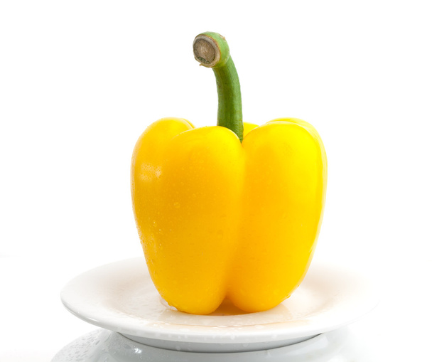 yellow bell pepper isolated on white background - Photo, Image
