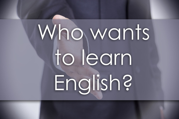 英語を学びたいですか。-テキストのビジネス コンセプト - 写真・画像
