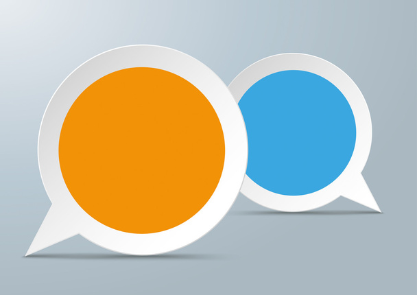 2 круглых пузыря речи Цветной центр
 - Вектор,изображение