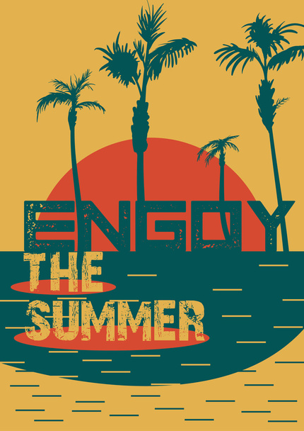 Hello Summer Beach Party Flyer. Vector Design - Vetor, Imagem