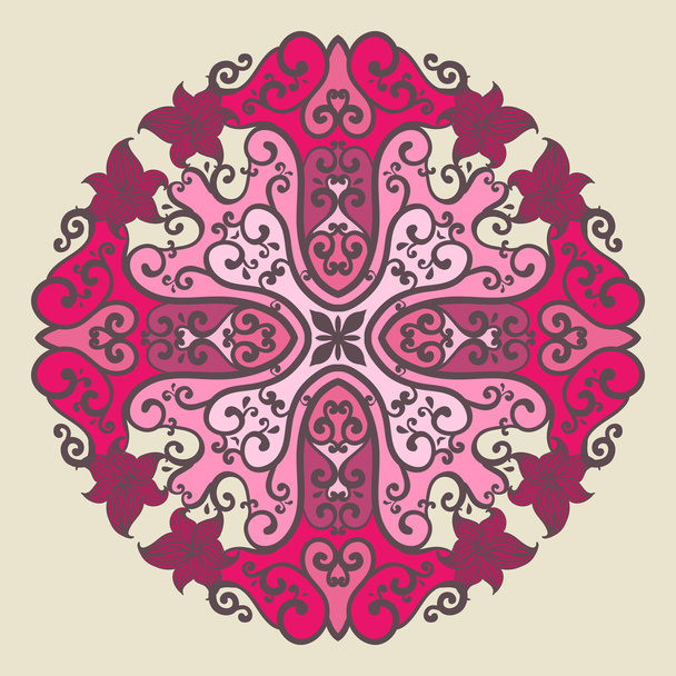 Ornamental round lace pattern - ベクター画像