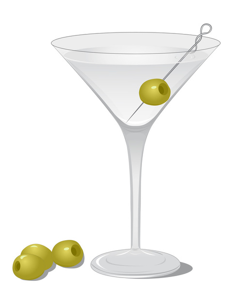 Dry Martini κοκτέιλ - Διάνυσμα, εικόνα
