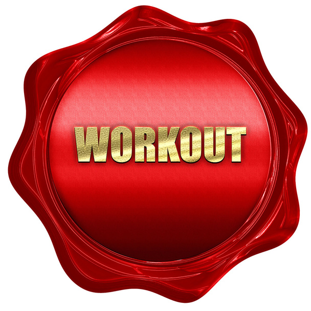 workout, 3D rendering, a red wax seal - Foto, imagen