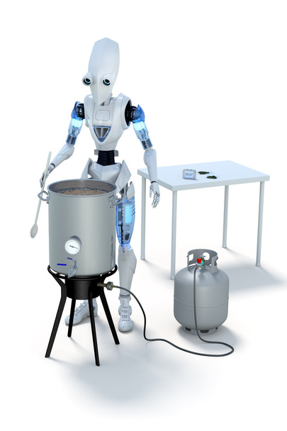 Roboter braut Bier - Foto, Bild