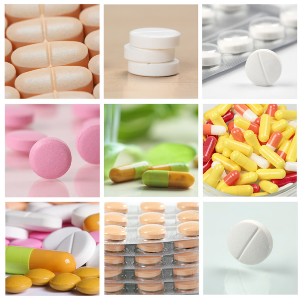 Collage of pills - Photo, Image