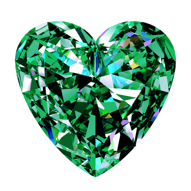 Yeşil zümrüt kalp - Fotoğraf, Görsel