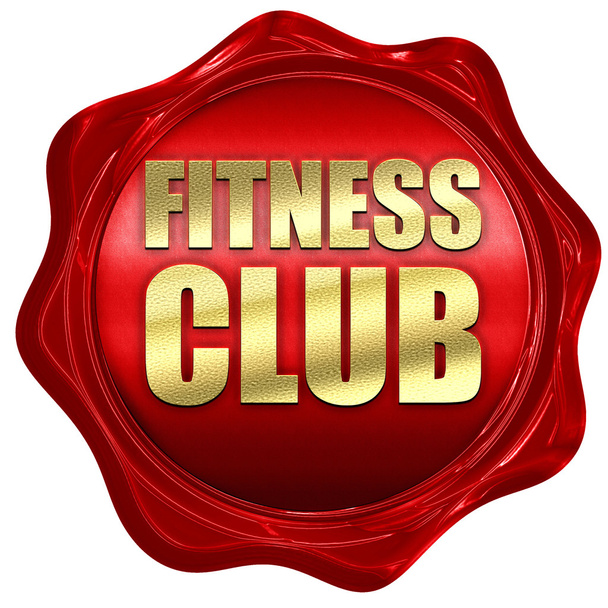 fitness club, 3D rendering, a red wax seal - Fotoğraf, Görsel