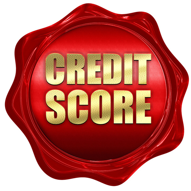 credit score, 3D rendering, a red wax seal - Фото, изображение
