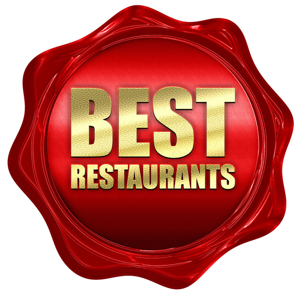 best restaurant, 3D rendering, a red wax seal - Φωτογραφία, εικόνα