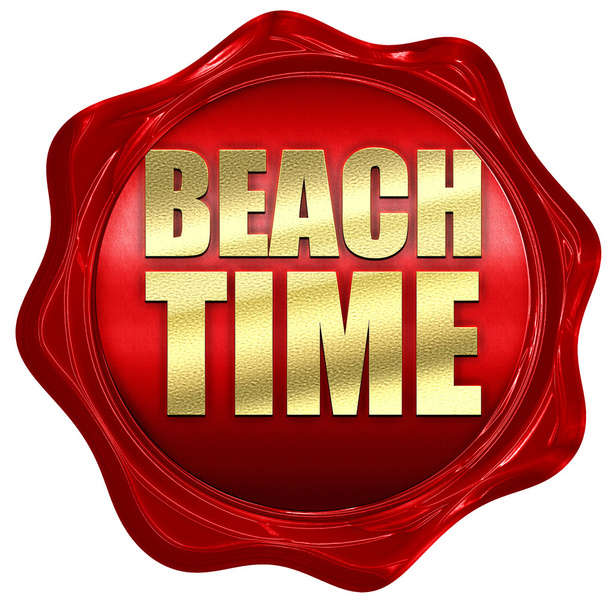 beach time, 3D rendering, a red wax seal - Fotó, kép